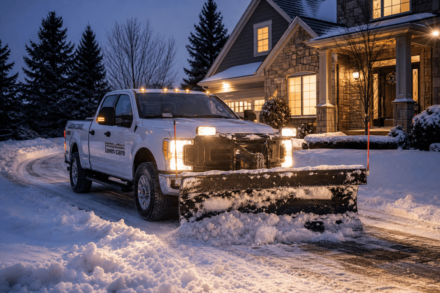 Professional snow removal service by AquaPro Lawn Care
