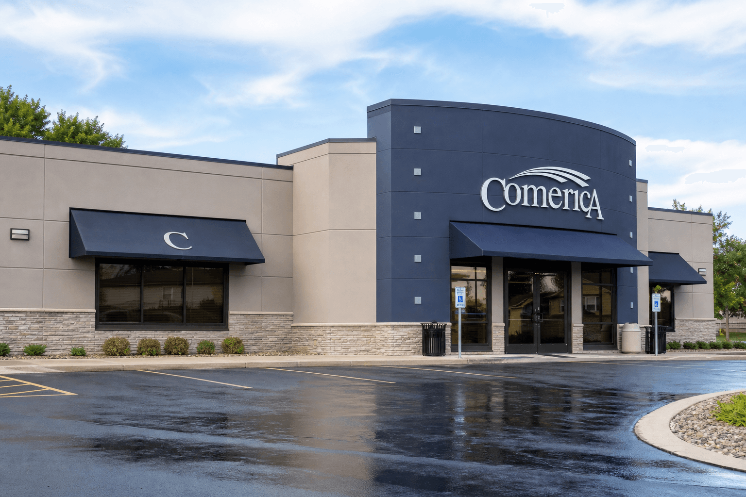 Commercial building exterior painting project by AquaPro Painting