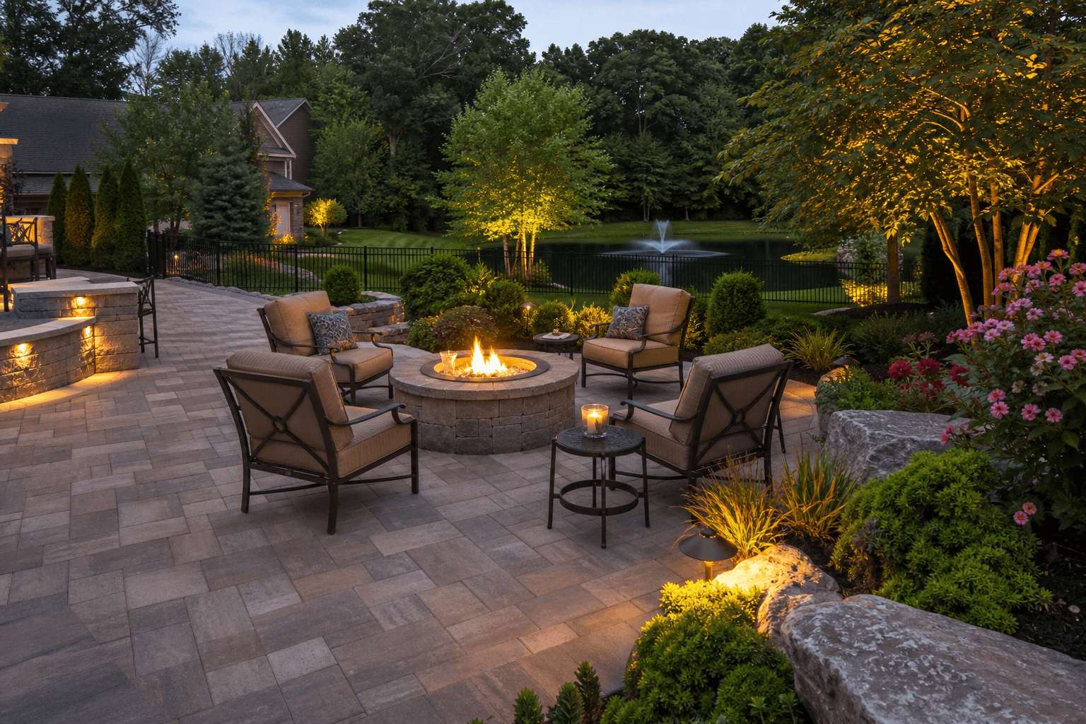 Hardscape patio installation by AquaPro Lawn Care
