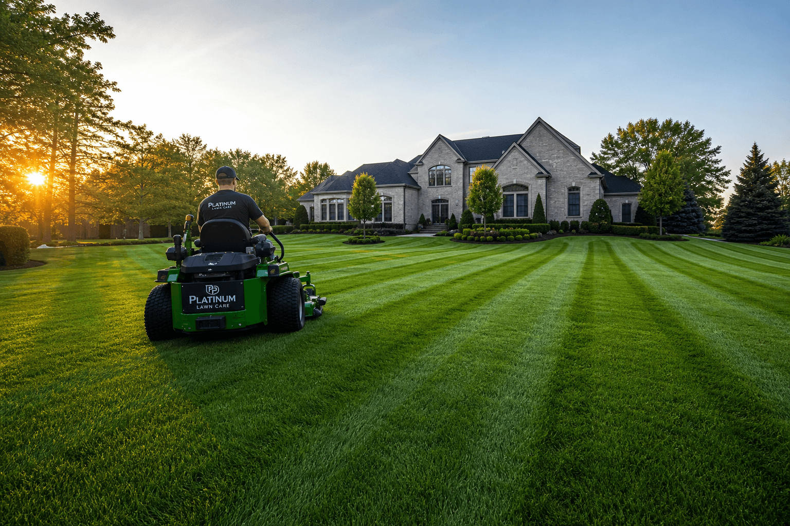 Professional stripe-cut lawn by AquaPro Lawn Care