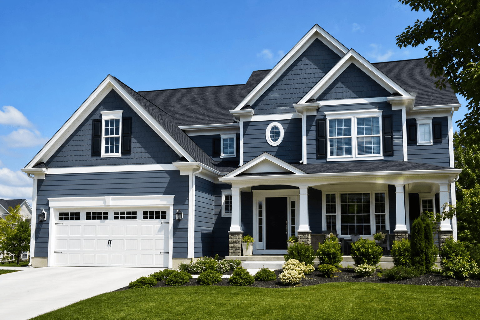 Exterior house painting transformation by AquaPro Painting