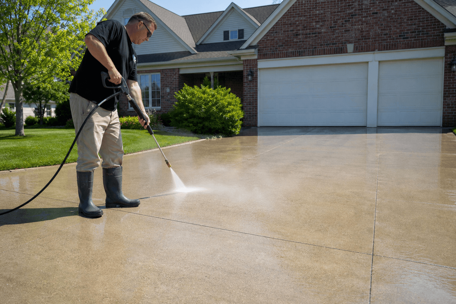 Driveway pressure washing by AquaPro Pressure Wash